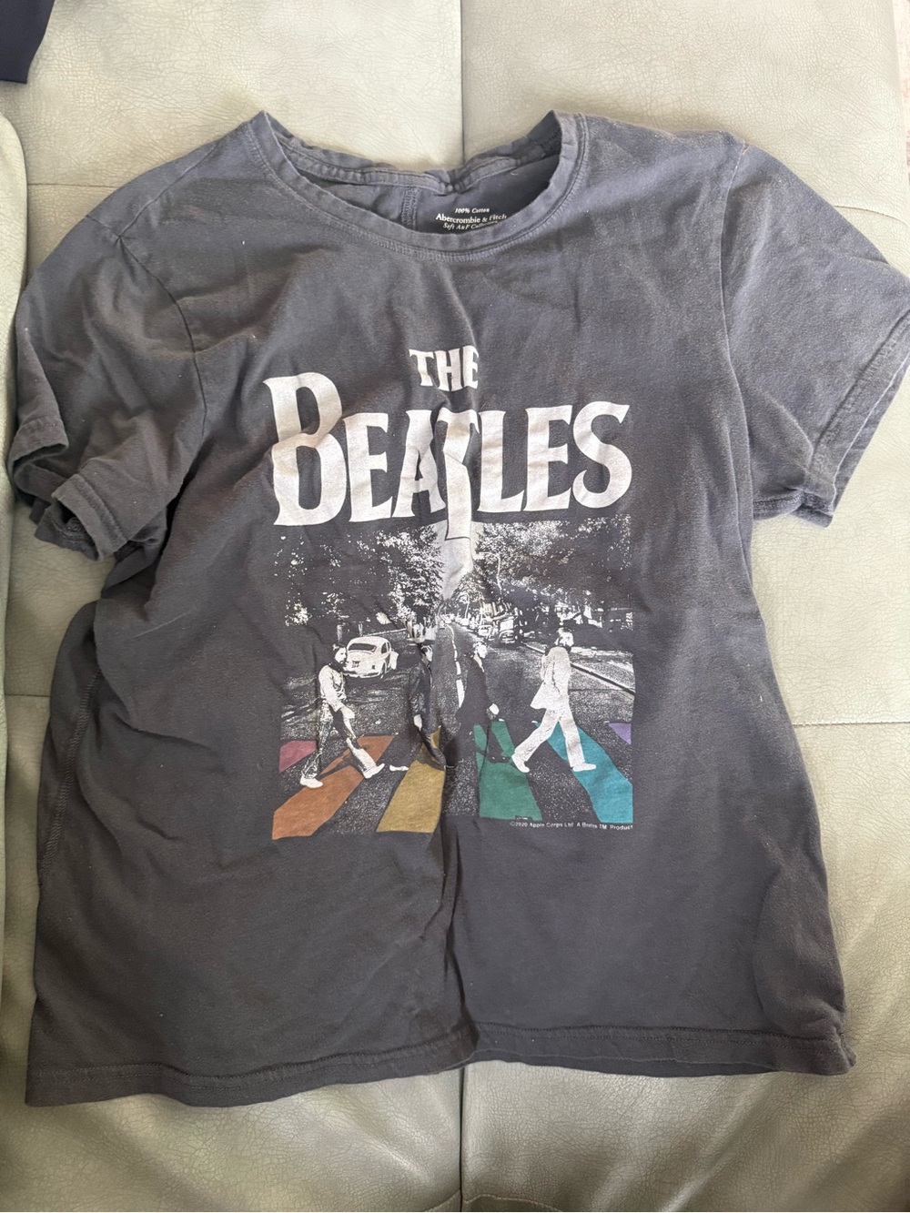 Abercrombie & Fitch The Beatles Abbey Road Graphic Tee Gray Medium